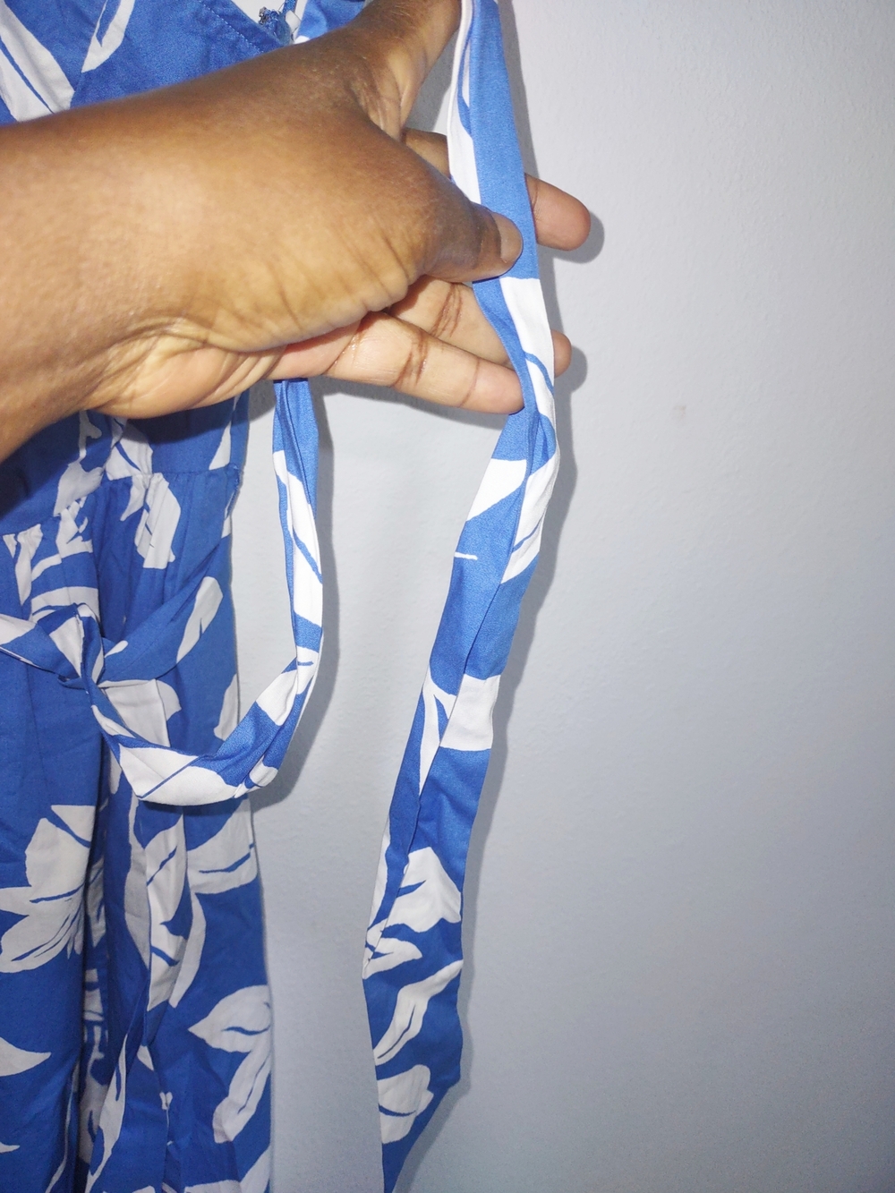 J. Crew Factory Blue and White One-Shoulder Floral Midi Dress - Picture 5 of 7